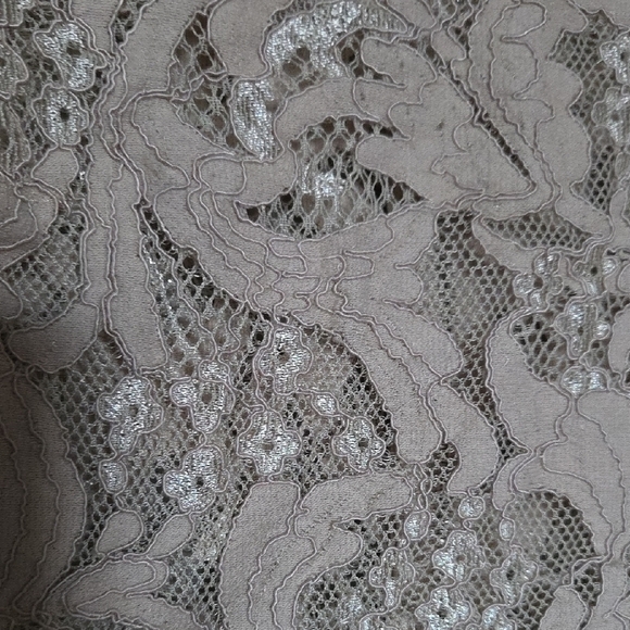 Revamped Beige Lace Embellished Crop Blouse with Bell Sleeves Size S - Picture 4 of 5